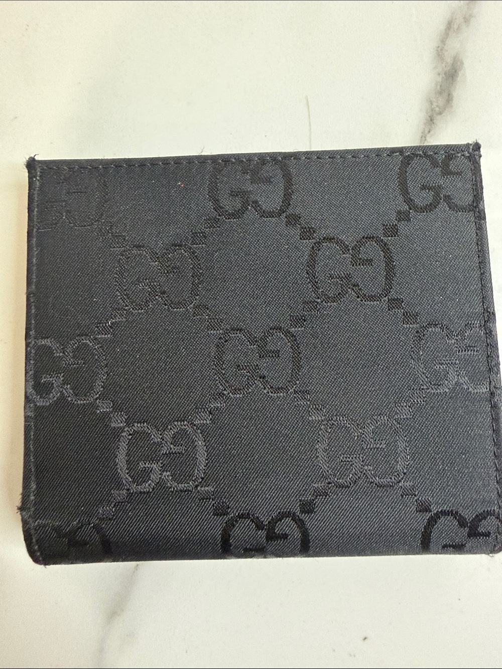 VINTAGE AUTHENTIC GUCCI GG CANVAS BLACK LEATHER BIFOLD WOMENS WALLET ITALY - Picture 4 of 5